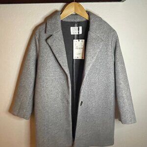 NEW ZARA Grey Pea Coat